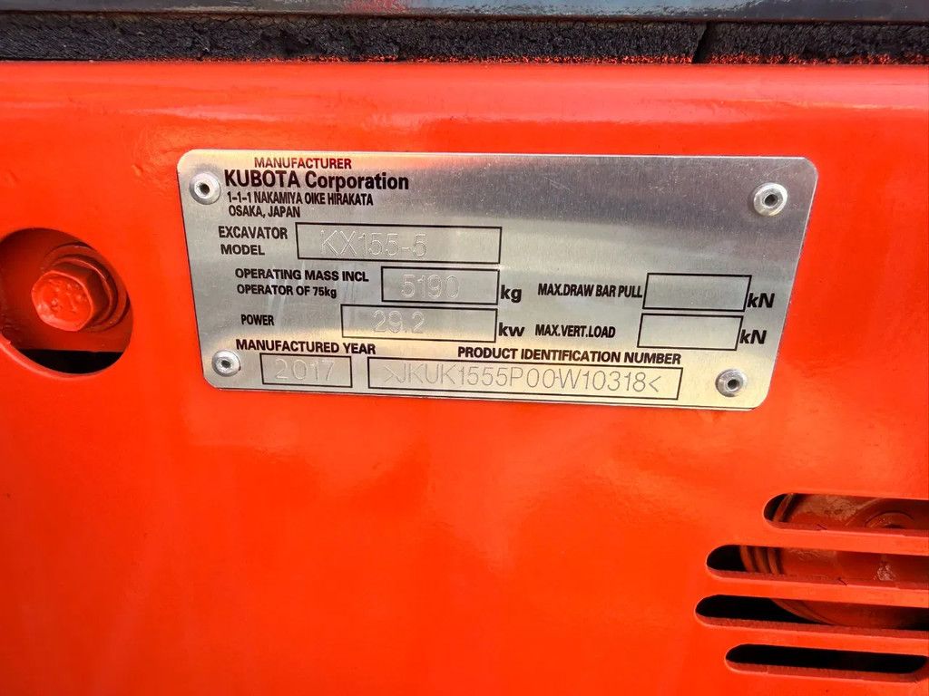 Kubota kx155-5