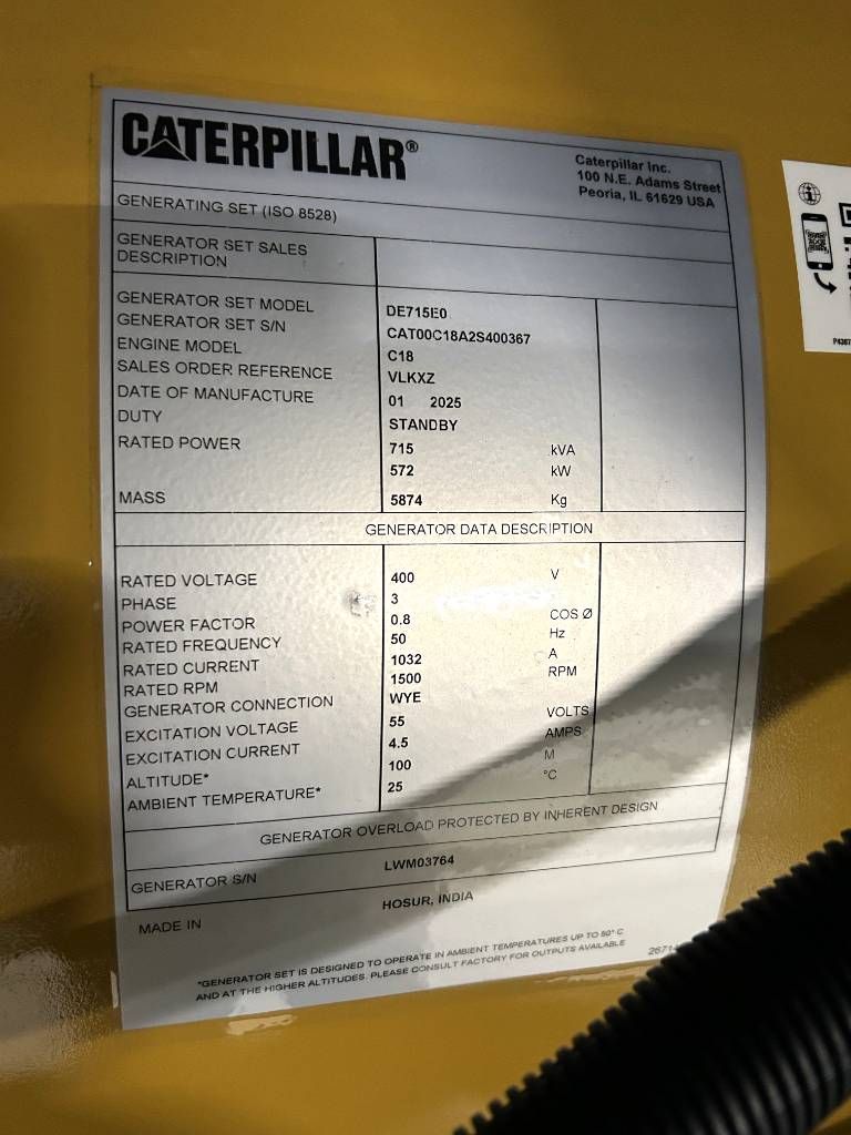 CAT DE715E0 - 715 kVA Generator - DPX-18030