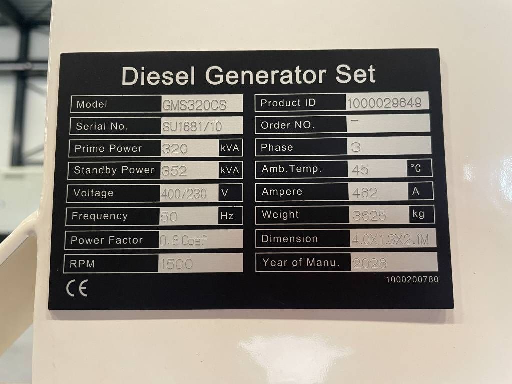Cummins 6CTAA9.5-G1 - 352kVA Generator - DPX-20036