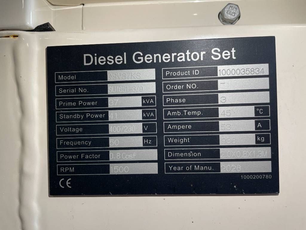 Kubota V3300-TE2BG2 - 40kVA Generator - DPX-20033