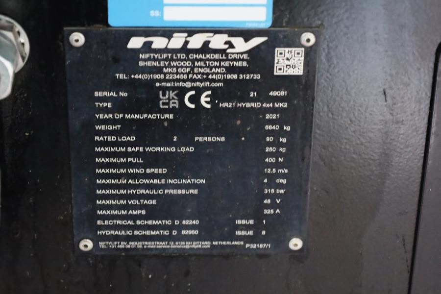 Niftylift HR21 HYBRIDE 4x4 MK2 Hybride, 4x4 Drive, 21m Worki