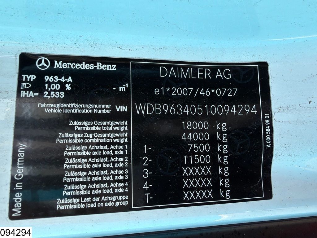 Mercedes Actros 1843 EURO 6, Standairco, Retarder, PTO