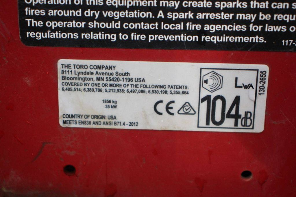 Ride-on mower Toro 15034 Diesel 35kW 2012