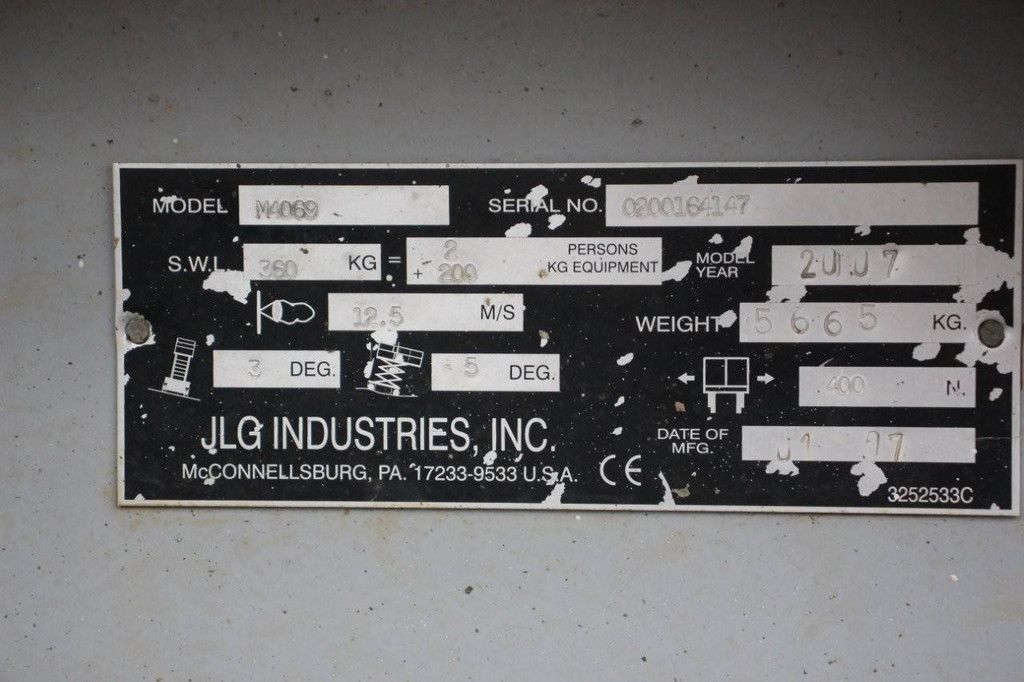 Scissor lift JLG M4069 Electric 14.2m 2007