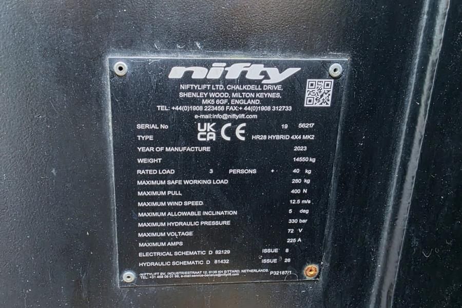 Niftylift HR28 Hybride 4x4 Mk2 Hybrid, 4x4 Drive, 28m Workin