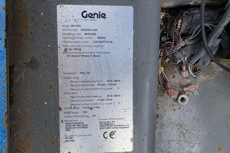 Genie GS1932 Electric, Working Height 7.8 m, 227kg Capac