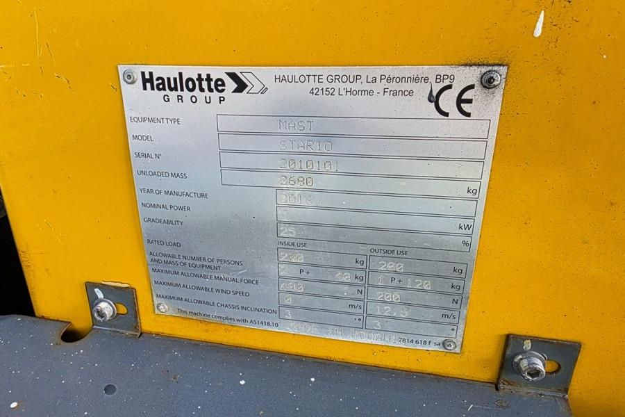 Haulotte STAR 10 Electric, 10m Working Height, 3m Reach, 20