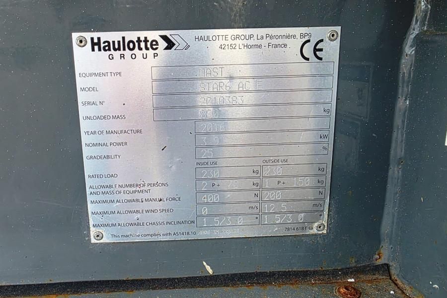 Haulotte Star 6 Electric, Non Marking Tyres, 5.8m Working H