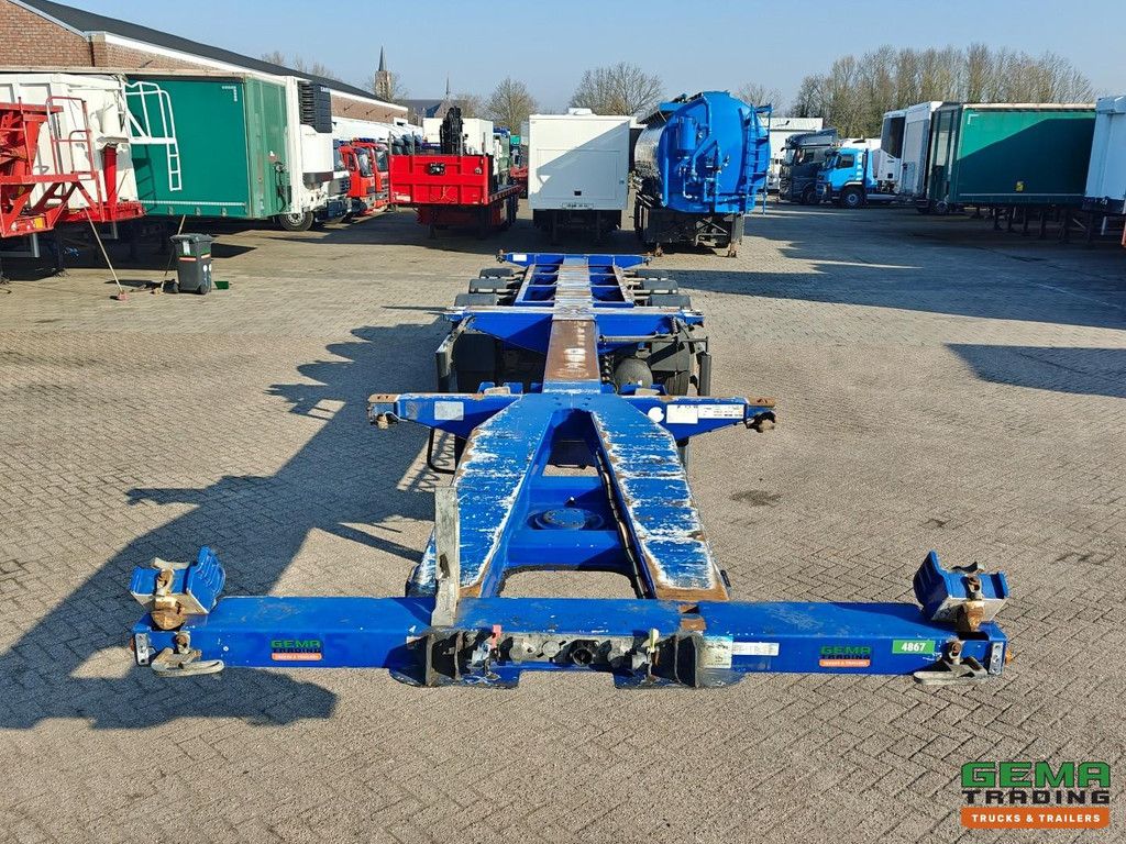 D-Tec FLEXITRAILER FT-LS-S 3-Axle MB Disc - Lift Axle - 2x Extendable - Chopped - All Types of Containers - 4691KG