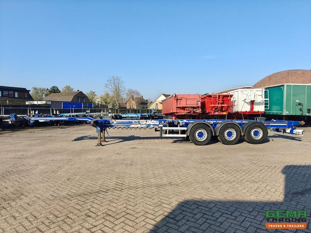D-Tec FLEXITRAILER FT-LS-S 3-Axle MB Disc - Lift Axle - 2x Extendable - Chopped - All Types of Containers - 4691KG