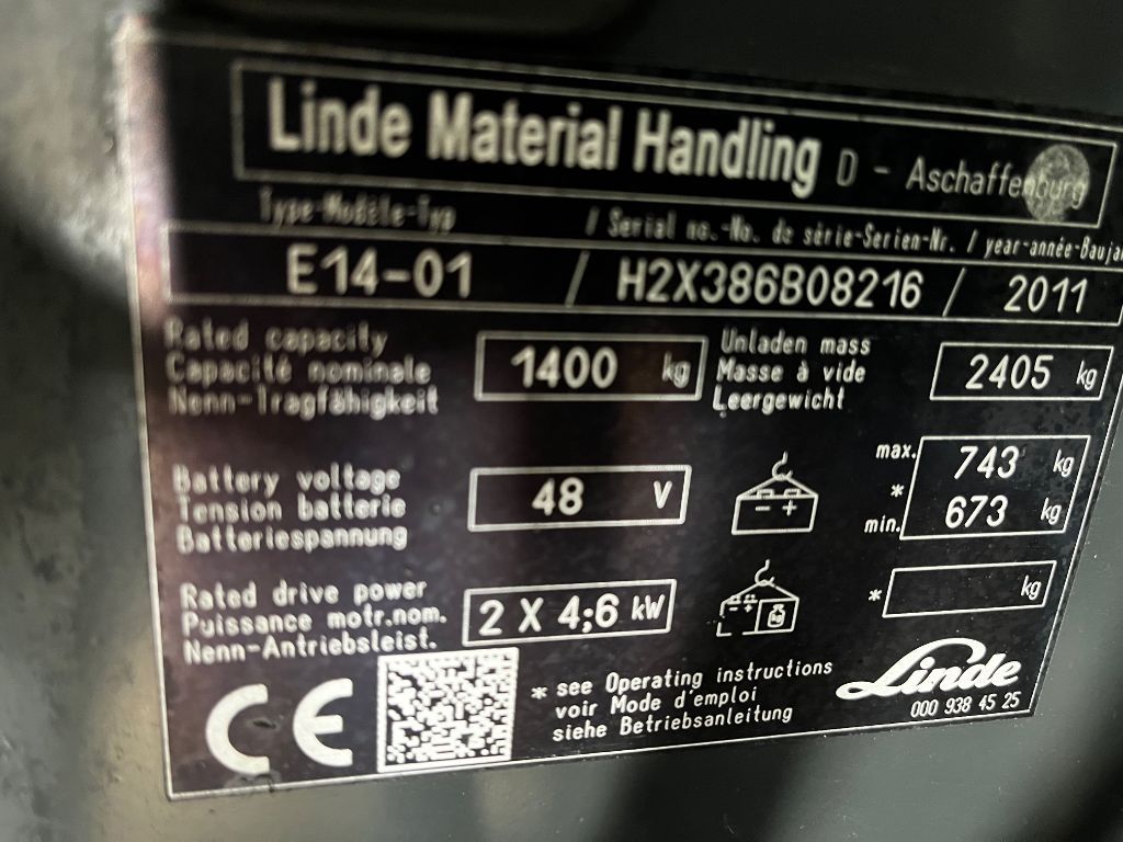LINDE E14-01 Elektrische heftruck TRIPLO, ACCU van2022.