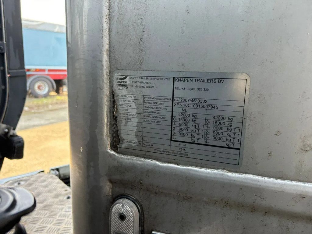 Knapen Trailers K100 K100 97m3 Cargo floor 10MM 3 years old Liftas APK/TUV 09-2026