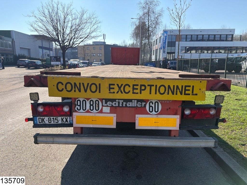 Lecitrailer open laadbak 38,000 kg, 7.02 m extendable