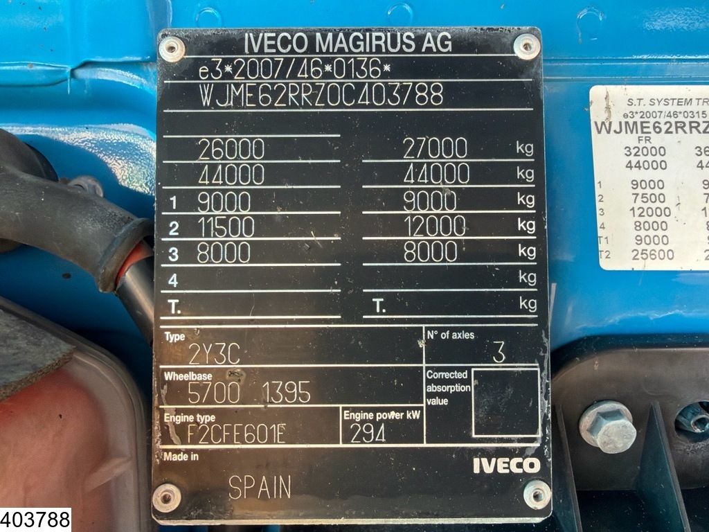 Iveco Stralis 400 CNG 8X2, EURO 6, CNG, CIFA 9m3, Electric