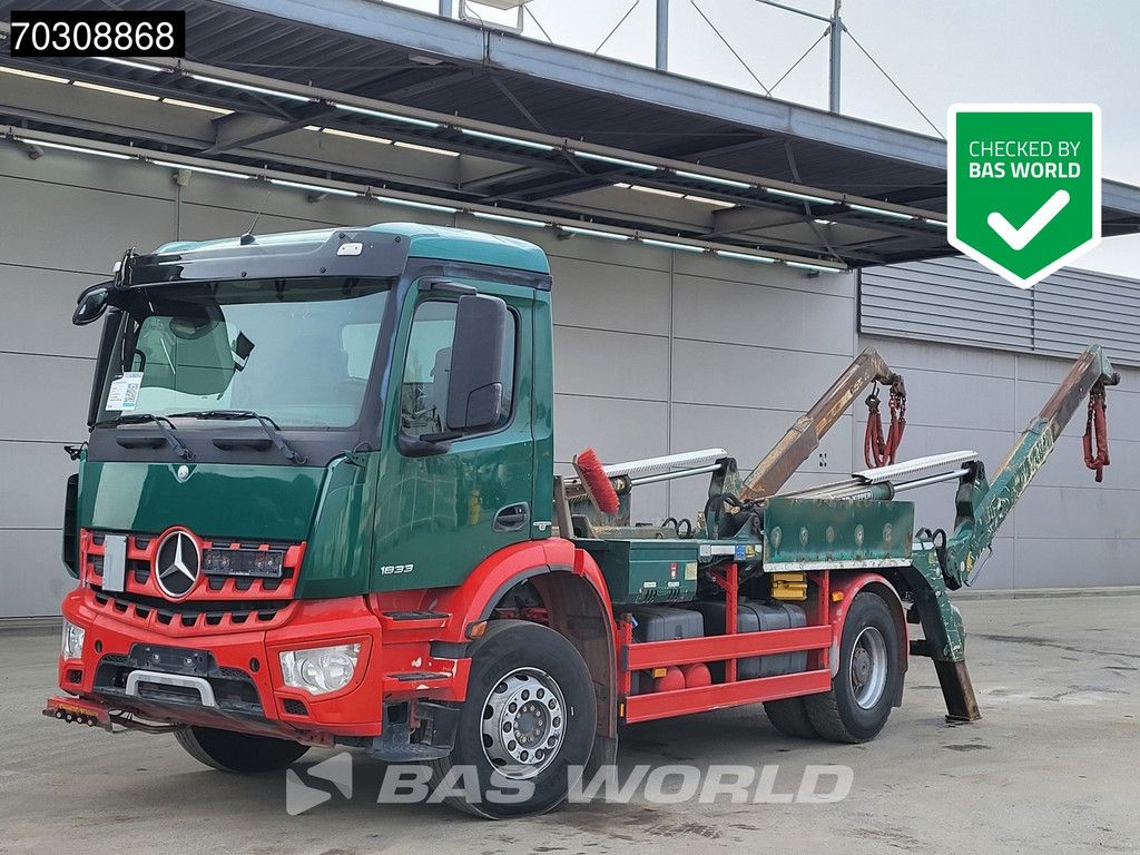 Mercedes Arocs 1833 4X2 Meiller Ak 12 LT skiploader Steelsuspension Big-Axle Automatic Euro 6