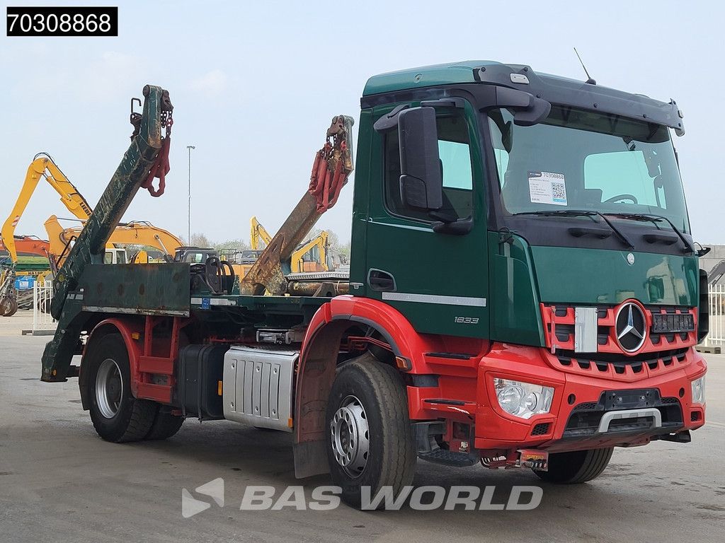 Mercedes Arocs 1833 4X2 Meiller Ak 12 LT skiploader Steelsuspension Big-Axle Automatic Euro 6