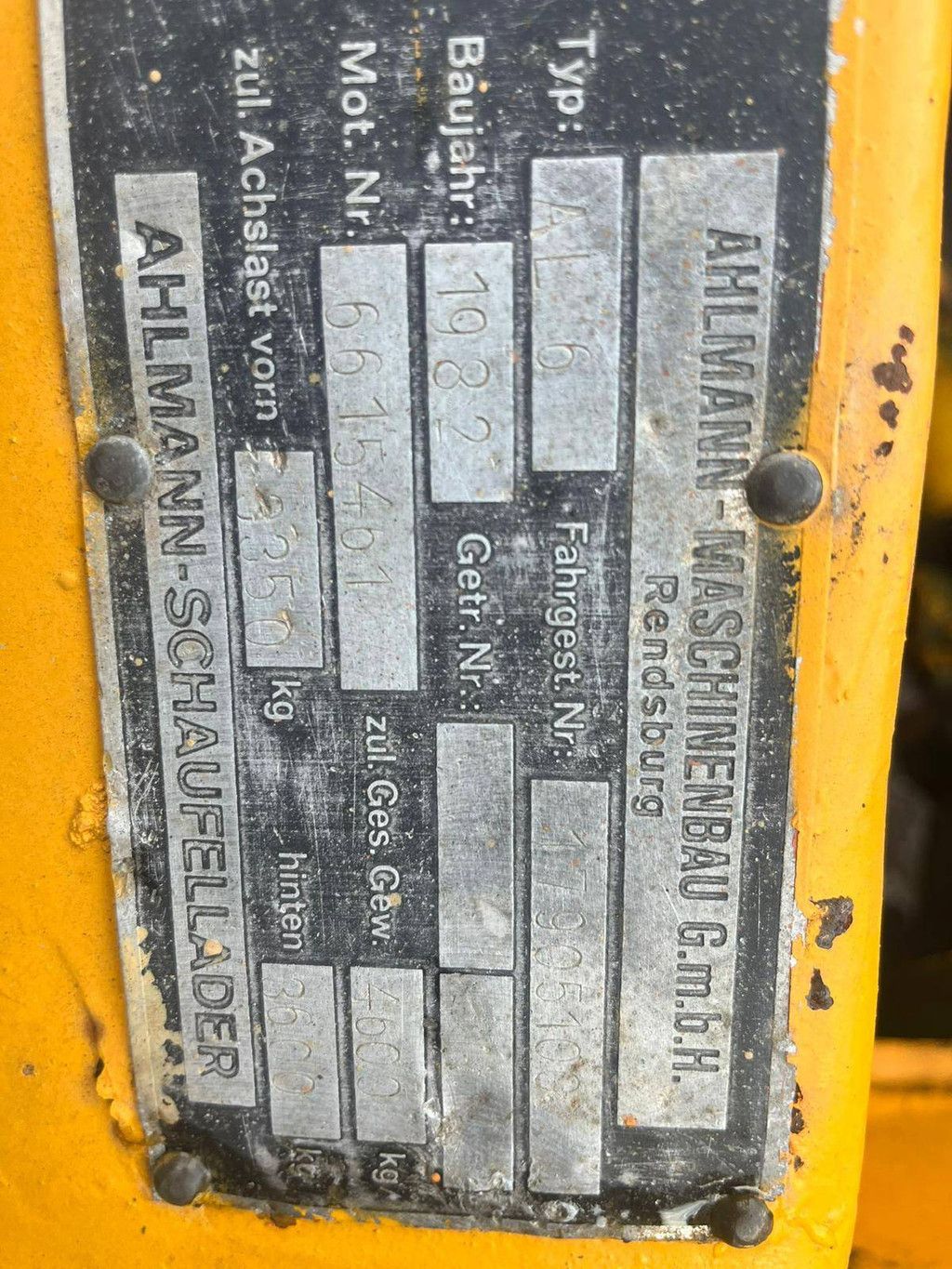 Wheel loader Ahlmann AL6 Diesel 1982 (Margin)