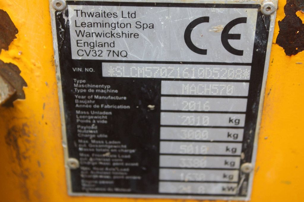 Wheel dumper Thwaites 570 Diesel 2016