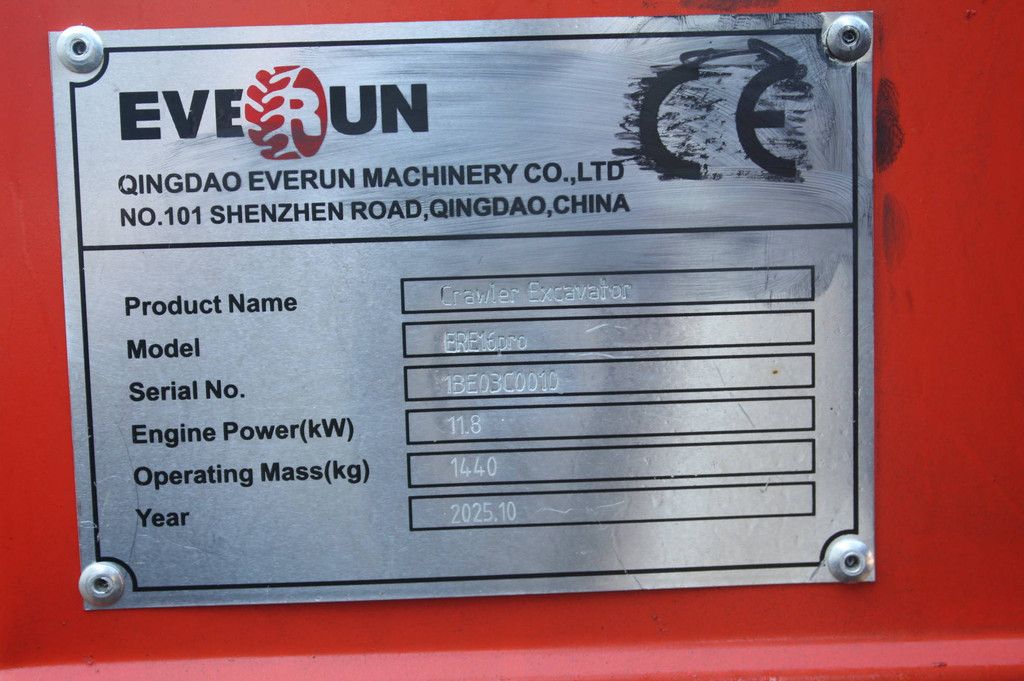Mini excavator EVERUN ERE16pro Diesel 2025 Refit