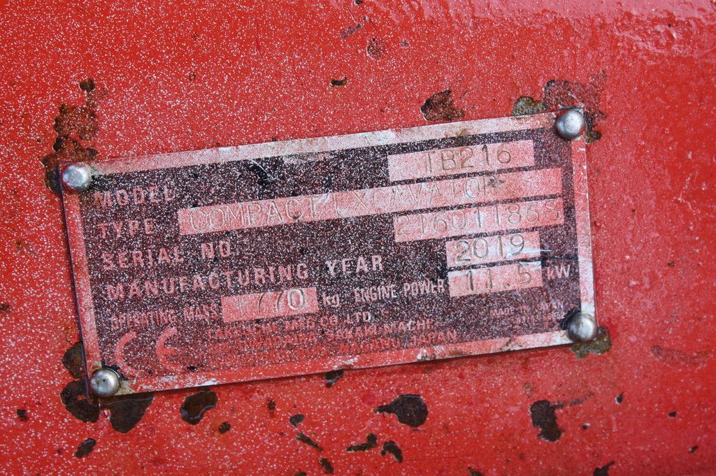 Mini excavator Takeuchi TB216 Diesel 2019