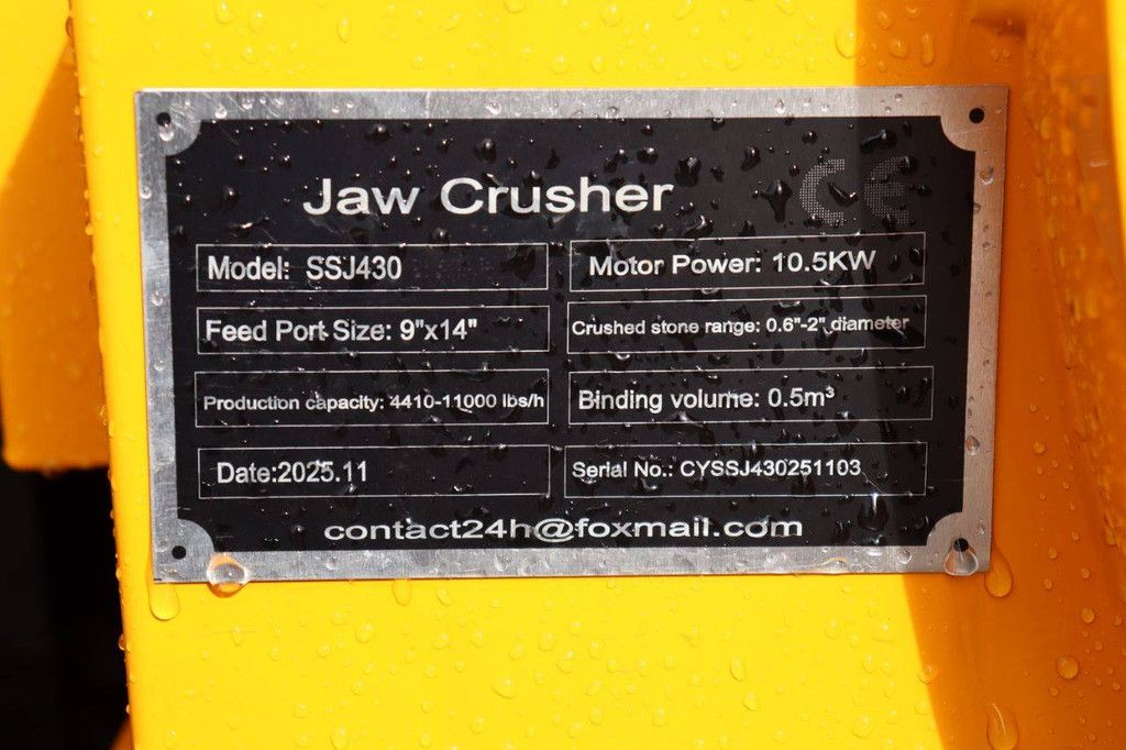 Crusher Captok SSJ430 Benzine 10.5kW 2025 Nieuw