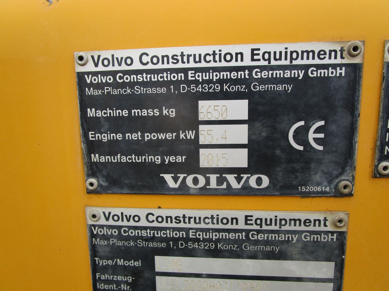 Volvo l30g 3430 uren 2015 atlas