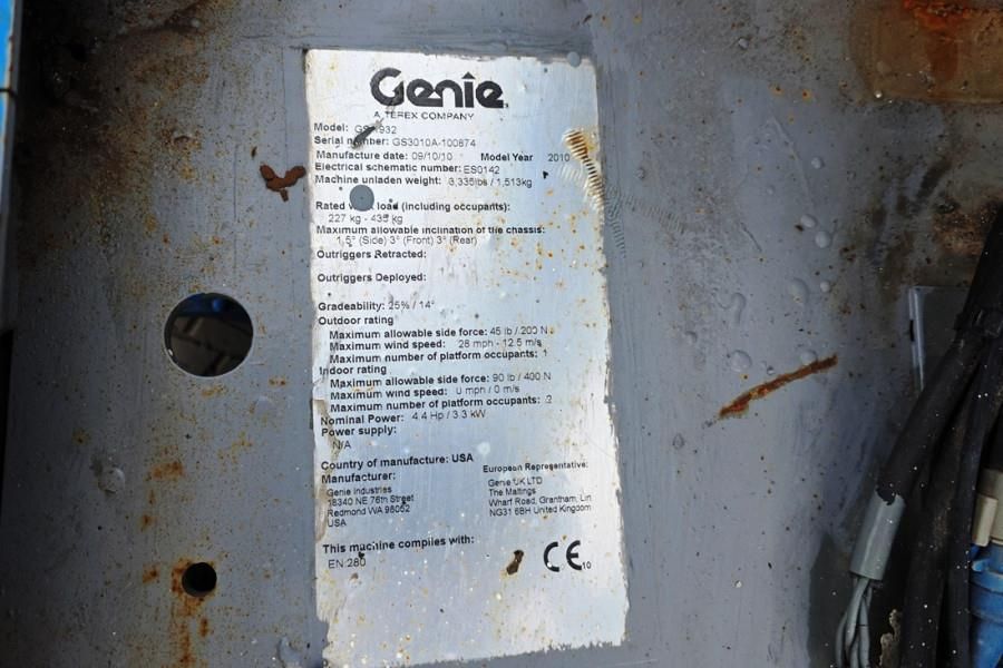 Genie GS1932 Electric, Working Height 7.8 m, 227kg Capac
