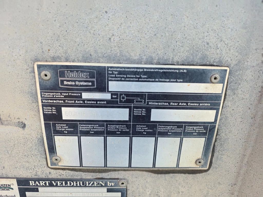 Veldhuizen P 31-5A be trailer dieplader oplegger