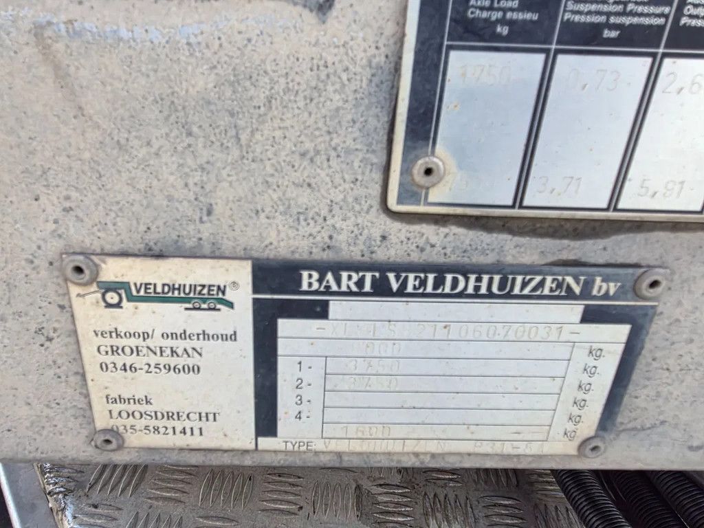 Veldhuizen P 31-5A be trailer dieplader oplegger