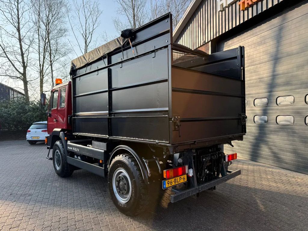 MAN 10.163 4x4 63.042KM!! PTO/Hydraulic voor+achter Aftakas Hefinrichting achter 3 Zijden kipper