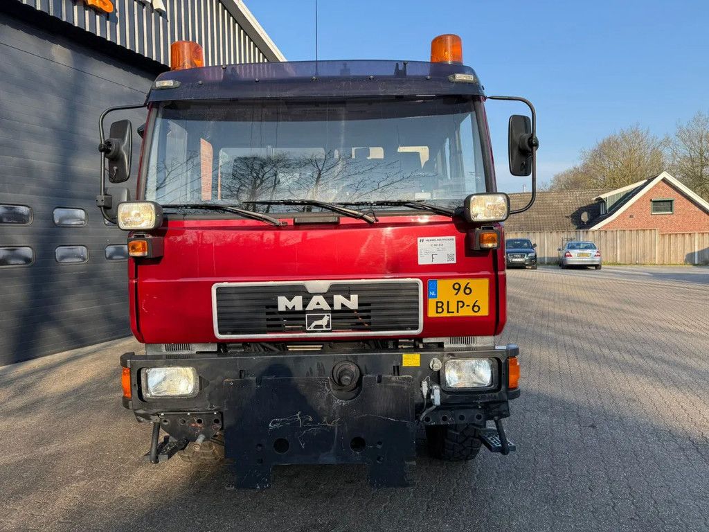 MAN 10.163 4x4 63.042KM!! PTO/Hydraulic voor+achter Aftakas Hefinrichting achter 3 Zijden kipper
