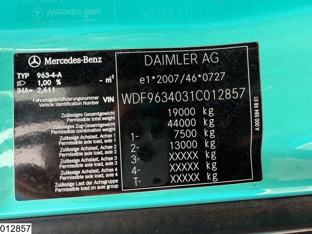 Mercedes Actros 1848 EURO 6, Retarder, PTO, Standairco