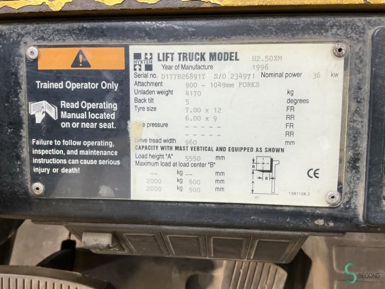 Forklifts Diesel Hyster H 2.50 XM 1996