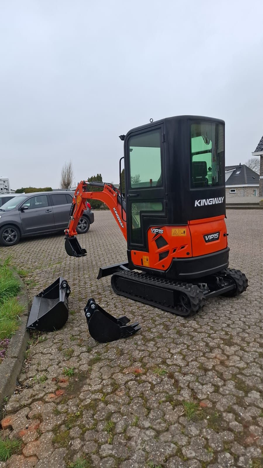 Minibagger Kingway VIP15, Joysticks, Knickmatick, Lieferung