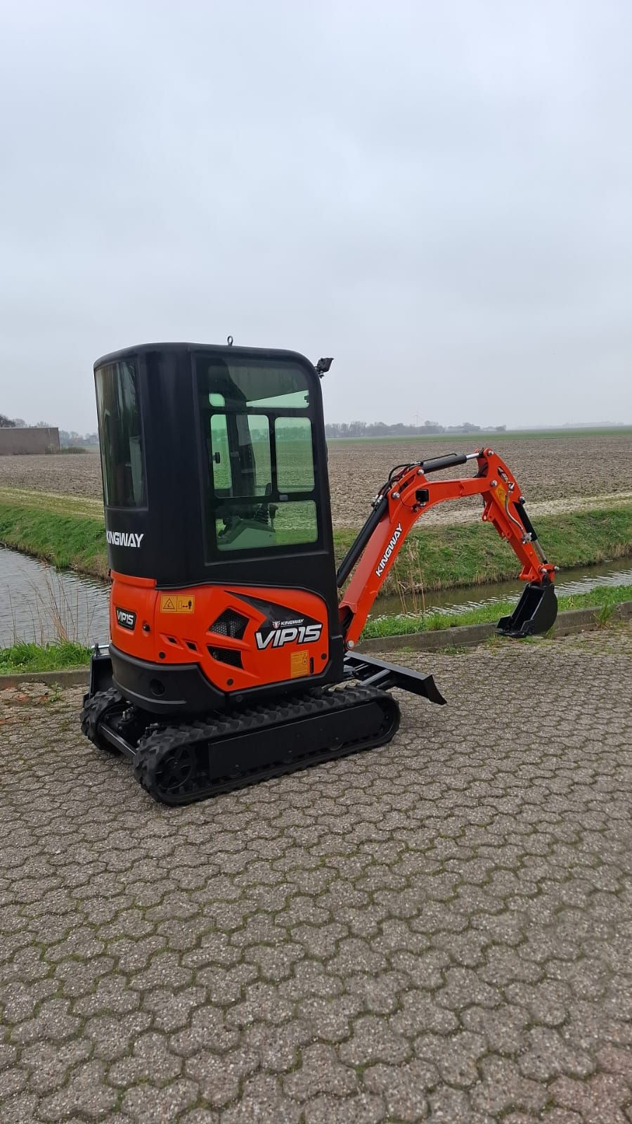 Minibagger Kingway VIP15, Joysticks, Knickmatick, Lieferung