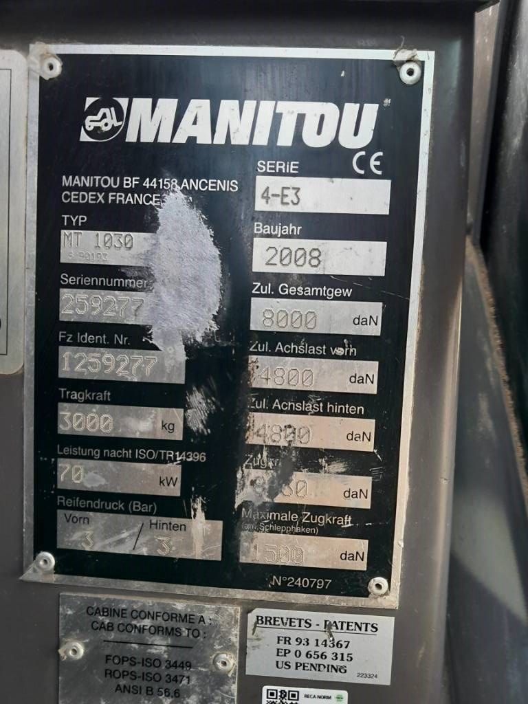 Manitou MT 1030 S verreiker - Grondbak + Vorken