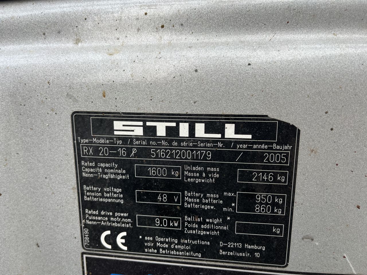 Still RX20-16, 2005, free-lift , vorkverstelling