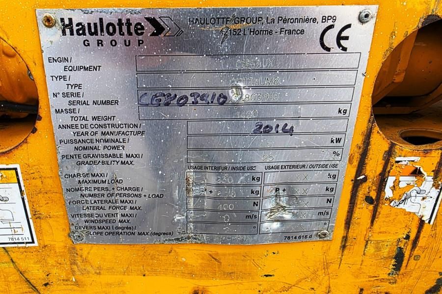 Haulotte Optimum 8 Electric, 7.77m Working Height, 230kg Ca