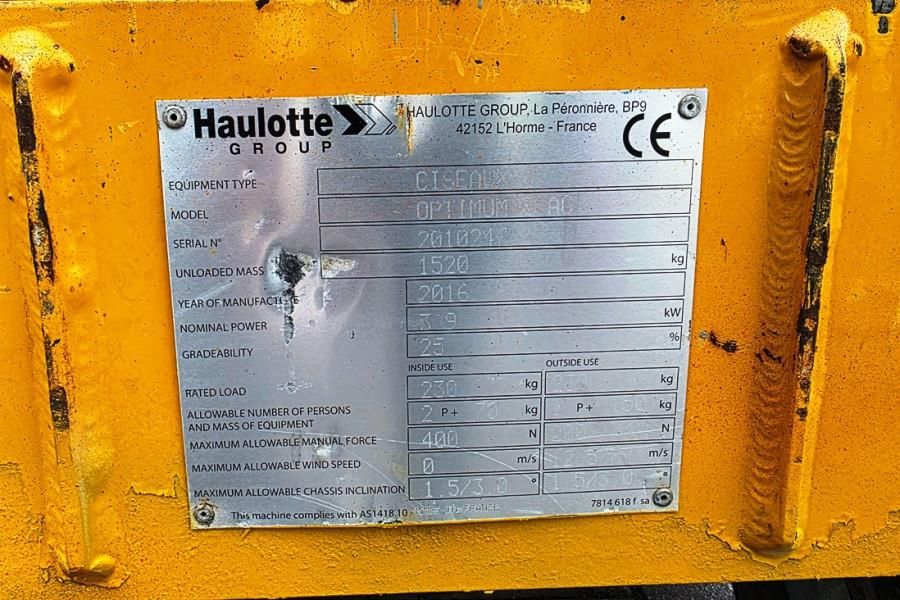 Haulotte Optimum 8 Electric, 7.77m Working Height, 230kg Ca
