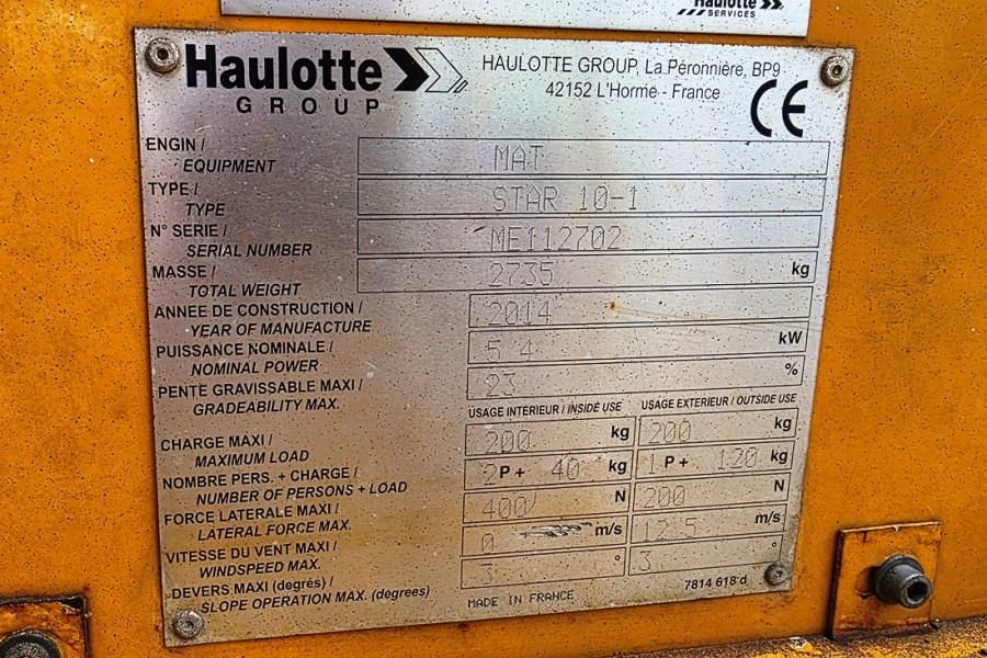 Haulotte STAR 10 Electric, 10m Working Height, 3m Reach, 20