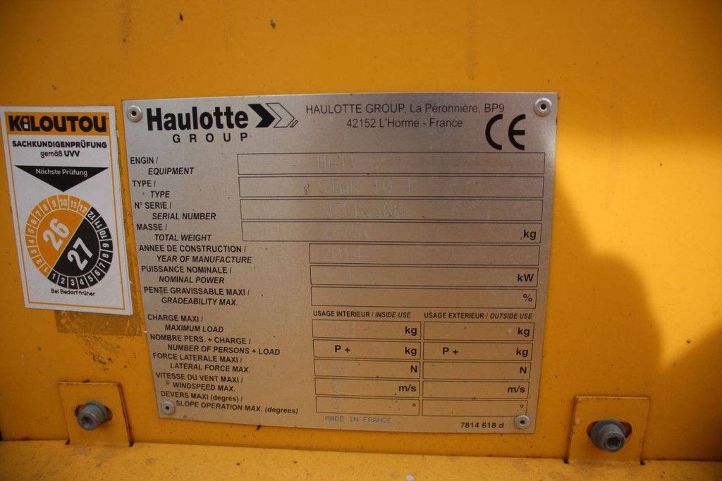 Haulotte STAR 10-1 Elektrischer Mastlift 10m 2014