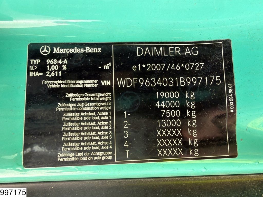 Mercedes Actros 1848 EURO 6, Retarder, PTO, Standairco