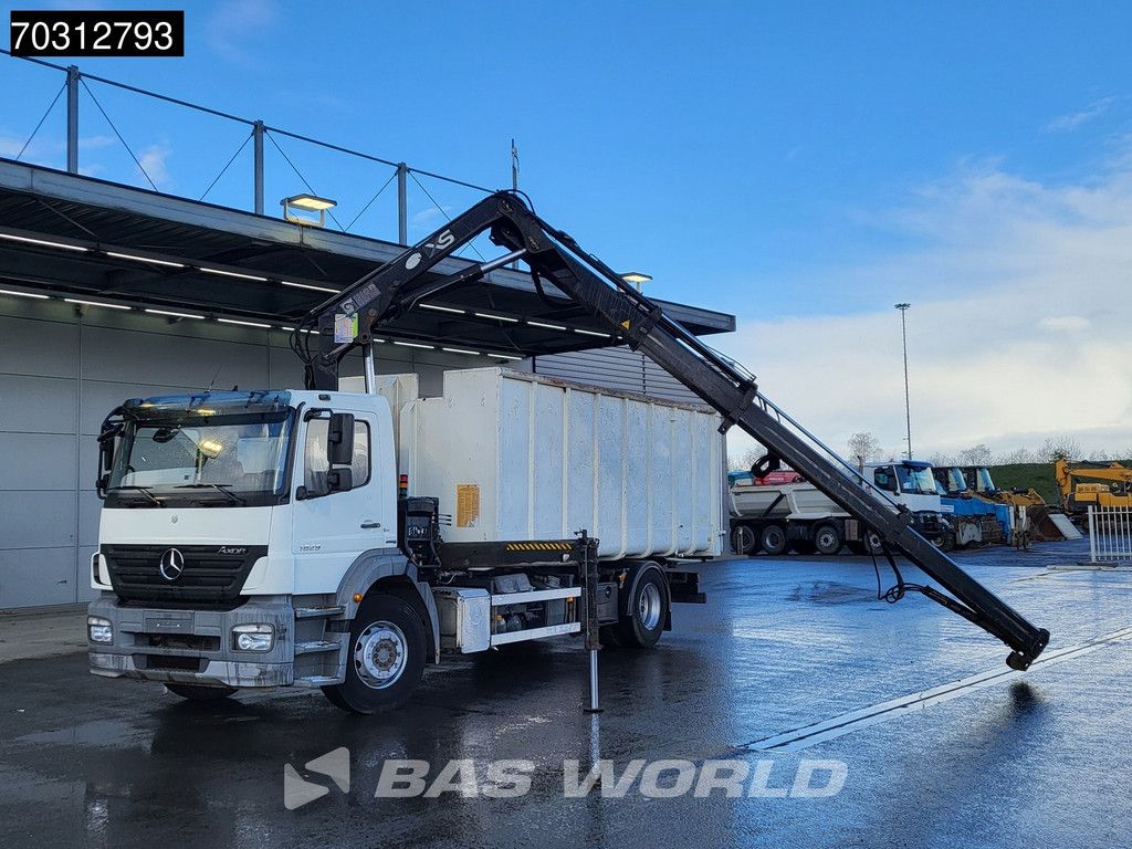Mercedes Axor Axor 1829 4X2 HIAB 166 BS-3000 Kran Crane + Tipping container Euro 5