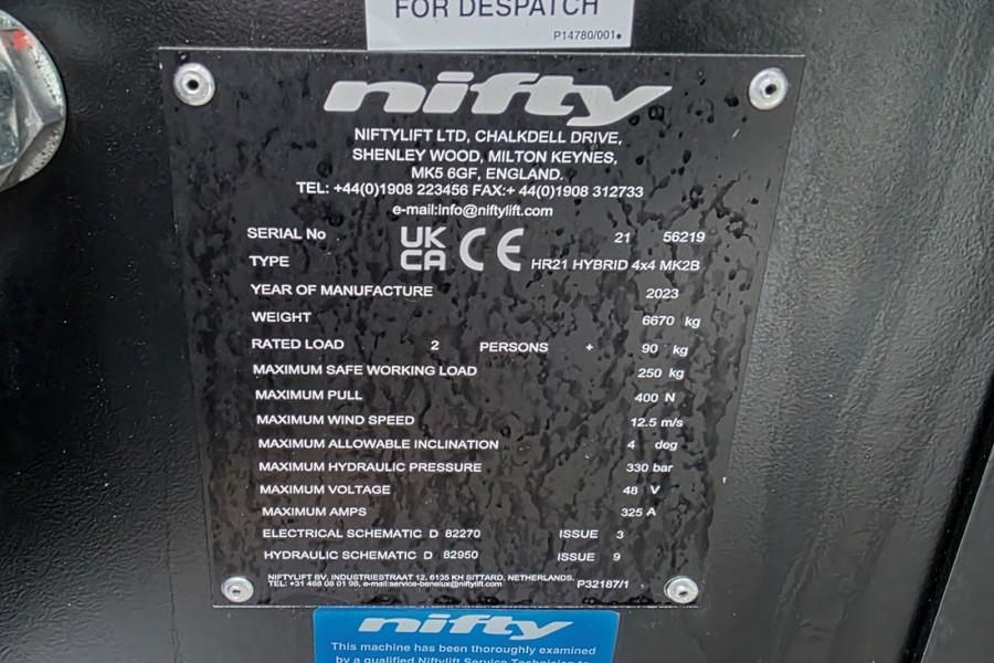 Niftylift HR21 Hybrid 4x4 MK2B Hybride, 4x4 Drive, 21m Worki