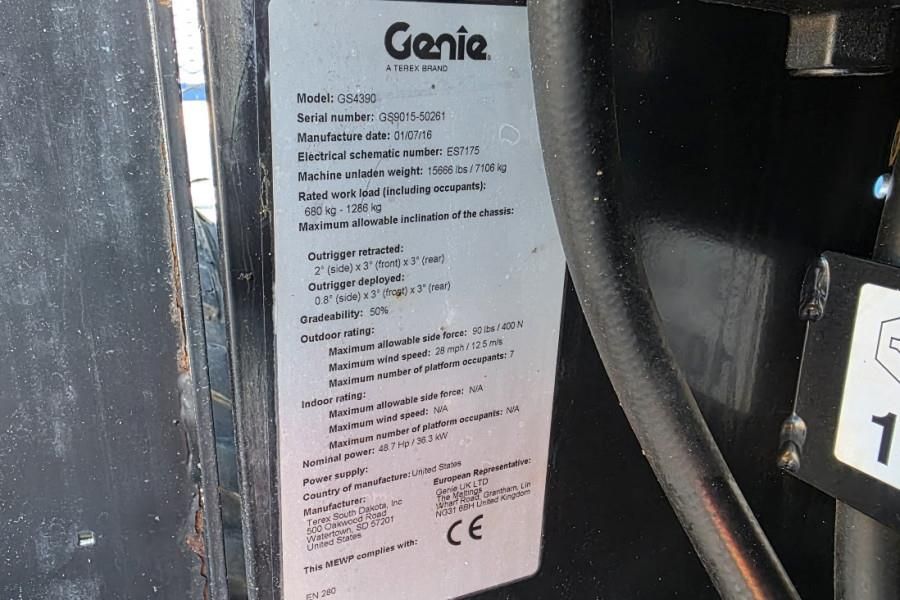 Genie GS4390 Diesel, 4x4 Drive, 15m Working Height, 680k
