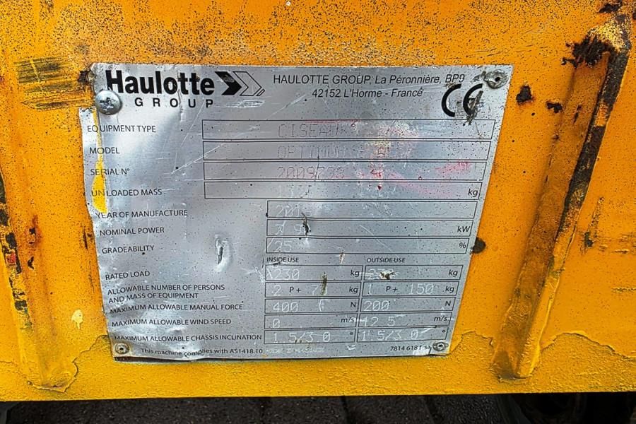 Haulotte Optimum 8 Electric, 7.77m Working Height, 230kg Ca