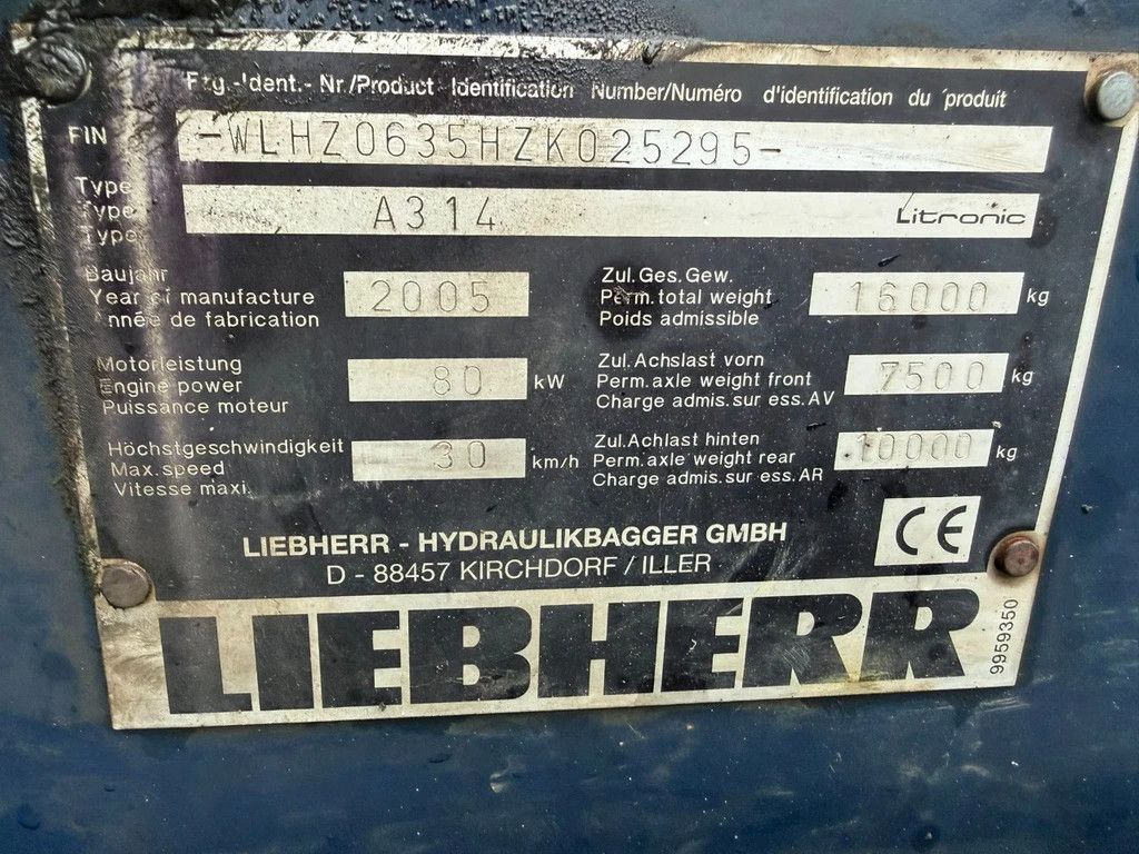 Liebherr A314 LITRONIC A314 Bandenkraan