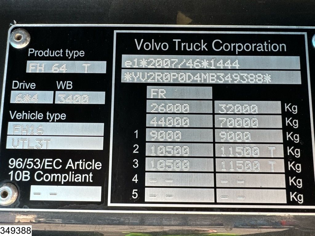 Volvo FH16 750 EURO 6d, Retarder, Max. weight 70,000kg