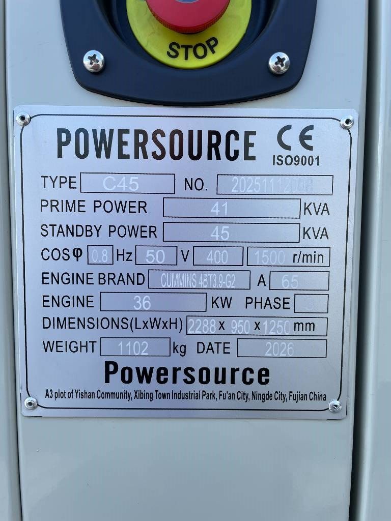 Cummins 4BT3.9-G2 - 45 kVA Generator - DPX-19831
