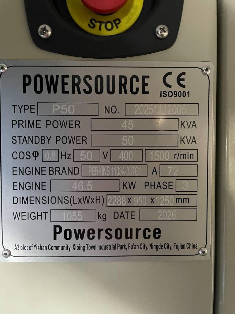 Perkins 1103A-33TG1 - 50 kVA Generator - DPX-19803